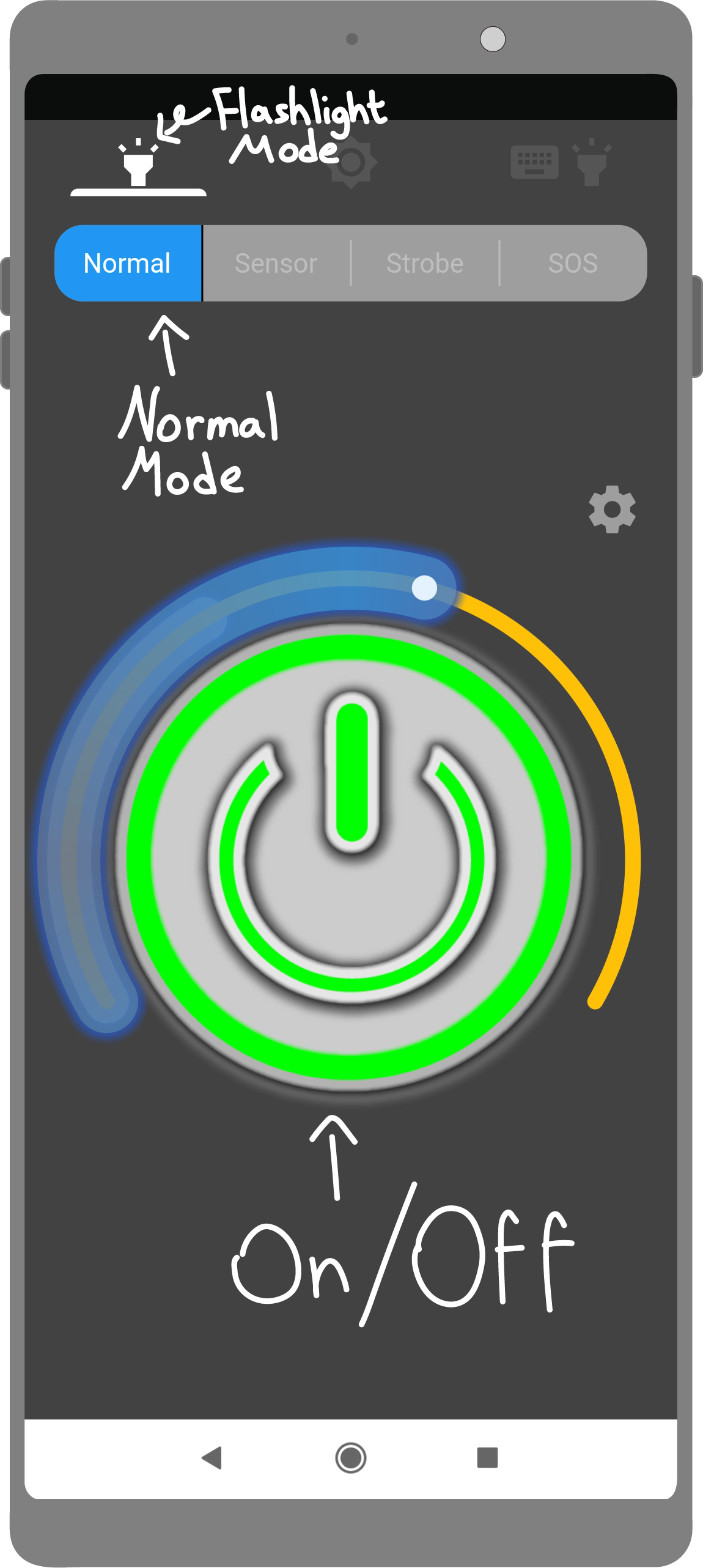 Flashlight mode tutorial image