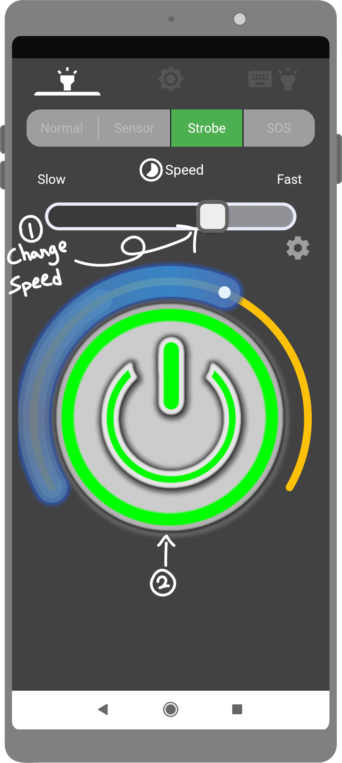 Strobe mode tutorial image